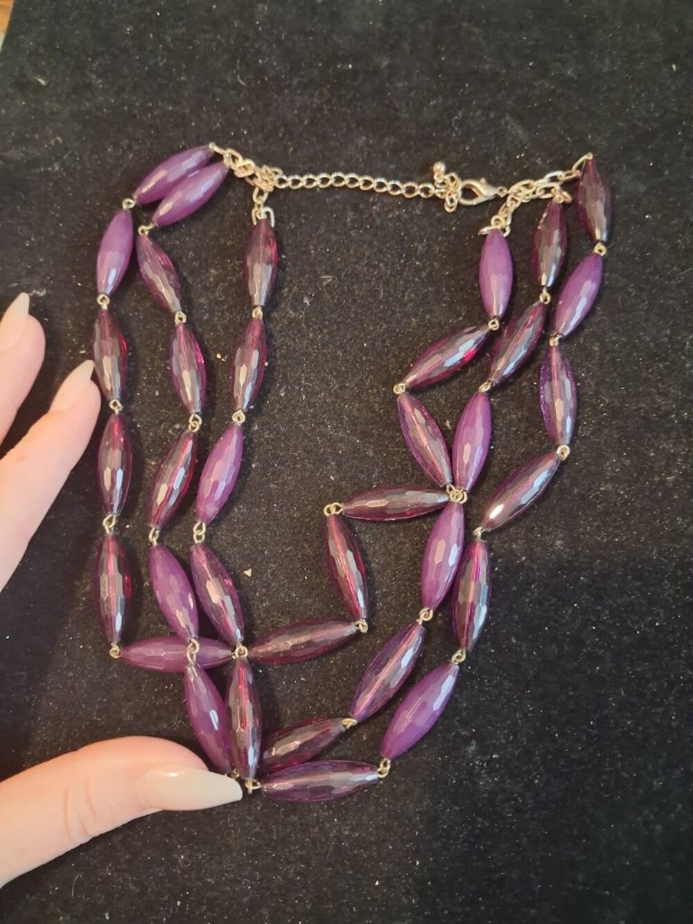 18 inch Purple beaded necklace